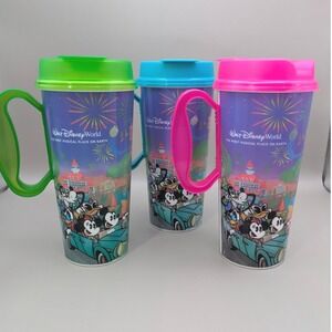 Walt Disney World Resort Rapid Fill Cups - 2024 - Set of three - Green Blue Pink